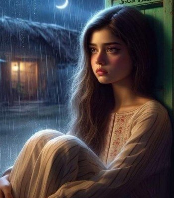 sad girl image in rain