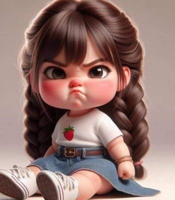 angry stylish cartoon girl dp